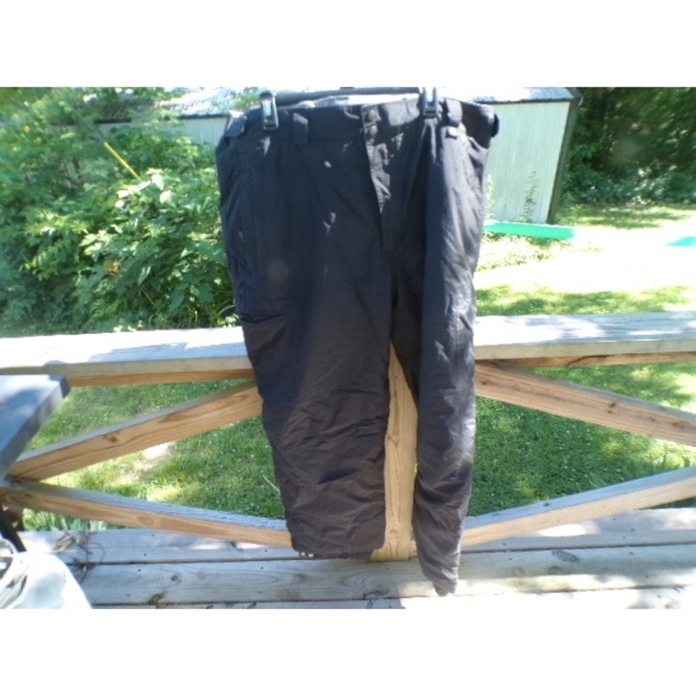 Columbia Mens Black Insulated Snow Ski Pants XXL WM8033 Cargo Pocket Winter
